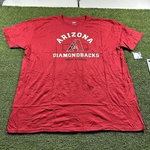 Majestic Men's T Shirt Size 2XL Arizona Diamond Backs MLB Red Crew Nexk